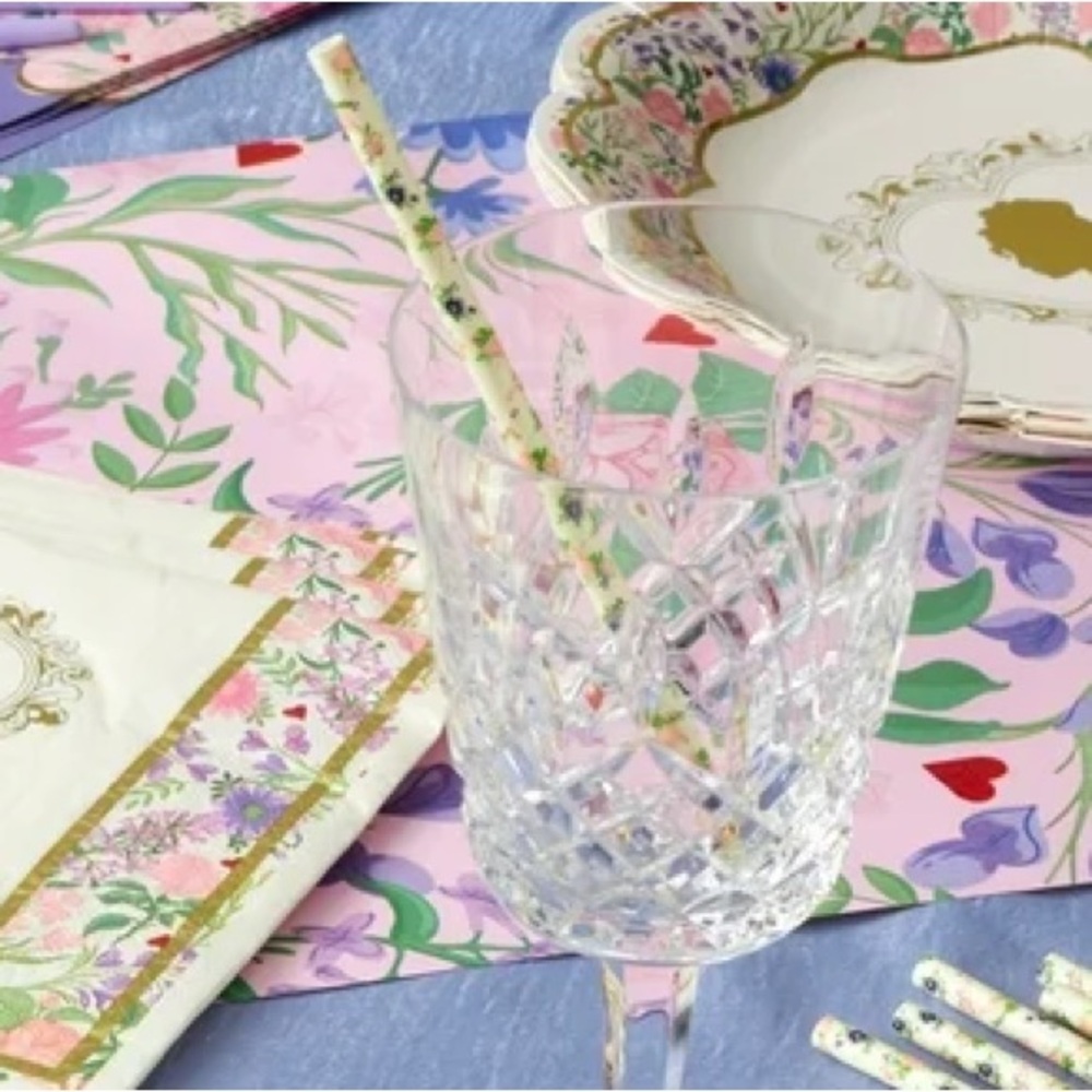 Bridgerton Floral Straws